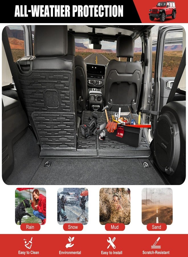 Utiiy Seat Back Cover Compatible with 2018-2025 Jeep Wrangler JL Unlimited 4 Door 4X4, Cargo Mat All-Weather Protection Cargo Liner Rear Trunk Liner for 2024 Jeep Wrangler JL/JLU Accessories - Image 5